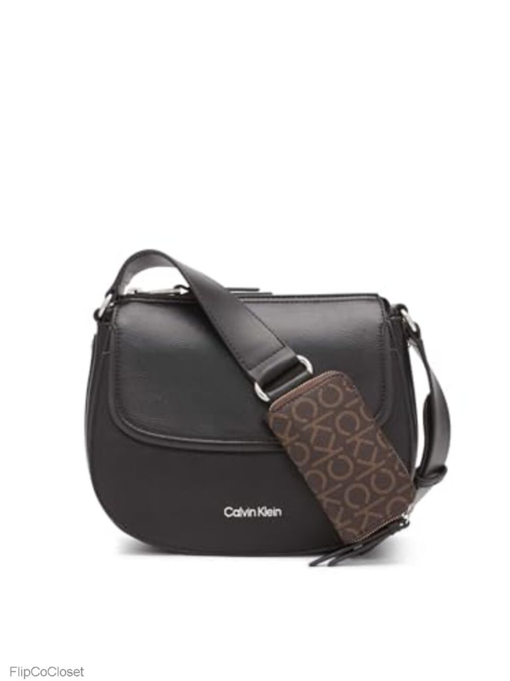 Vegan Leather Crossbody Bag Adjustable Strap Zip Closure
